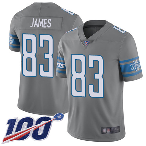 Detroit Lions Limited Steel Men Jesse James Jersey NFL Football #83 100th Season Rush Vapor Untouchable